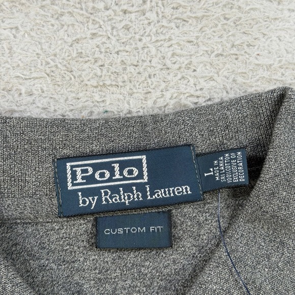 Polo Ralph Lauren Shirt Mens Large Grey Interlock Custom Fit Pony Cotton NEW - Picture 3 of 8